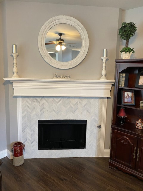 Updated Tiles Around Fireplace